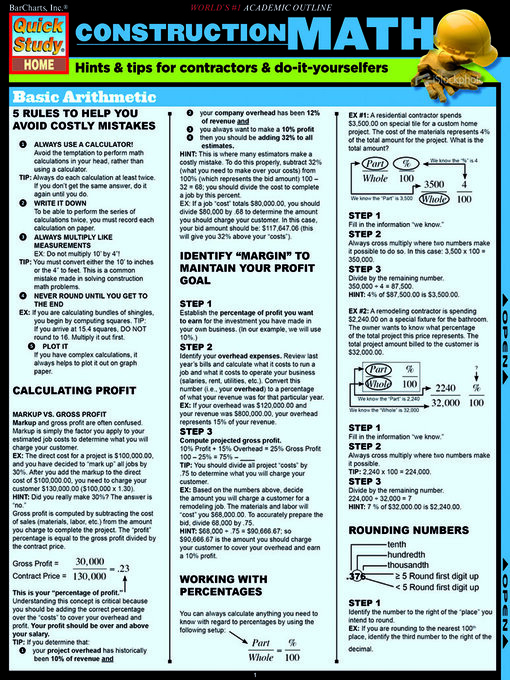 Title details for Construction Math by BarCharts Publishing, Inc. - Available